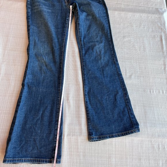 VINTAGE Y2k Denim Flared Denim Jeans Size 10 Distressed Mossimo Stretch … - Picture 13 of 17